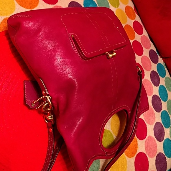 For sale Authentic Coach Plum hand/cr - Picture 4 of 8